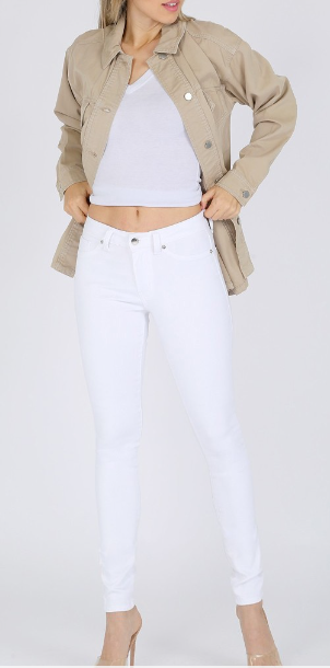 All My Ladies High Waisted White Skinny Jeans